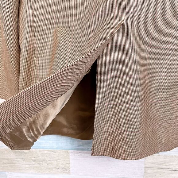 Brooks Brothers Wool Silk Blend Sport Coat Brown Windowpane 2 Button Mens 40R - Picture 7 of 10